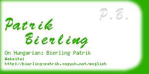 patrik bierling business card